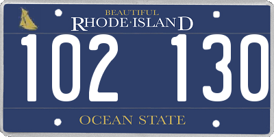 RI license plate 102130