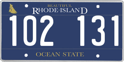 RI license plate 102131