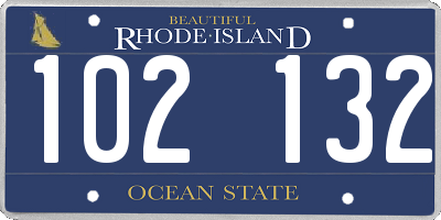 RI license plate 102132