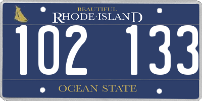 RI license plate 102133