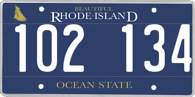RI license plate 102134