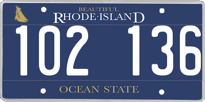 RI license plate 102136