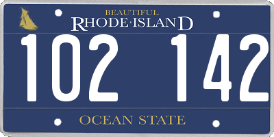 RI license plate 102142