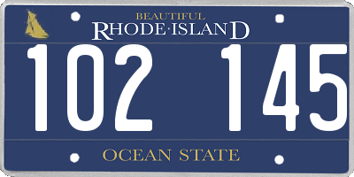 RI license plate 102145