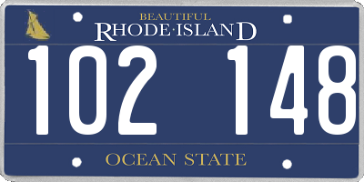 RI license plate 102148