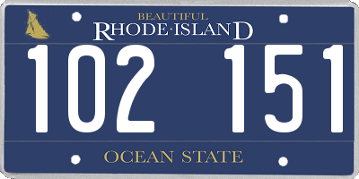 RI license plate 102151
