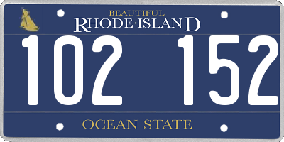 RI license plate 102152