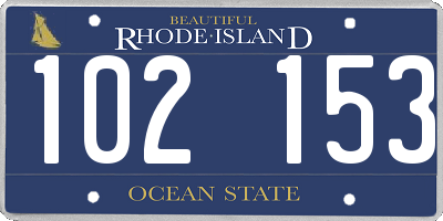 RI license plate 102153