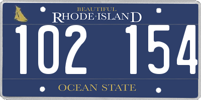 RI license plate 102154