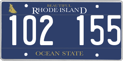 RI license plate 102155