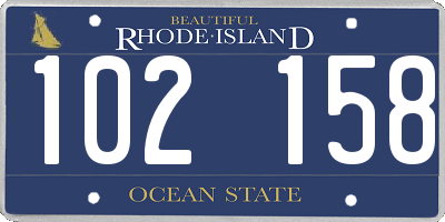 RI license plate 102158