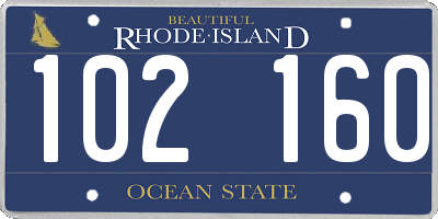 RI license plate 102160