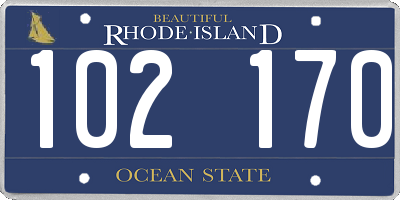 RI license plate 102170