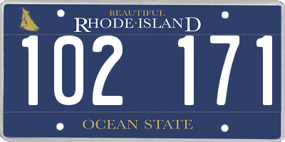 RI license plate 102171