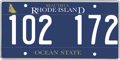 RI license plate 102172