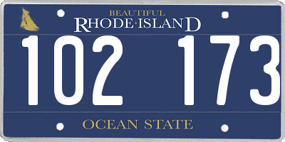 RI license plate 102173