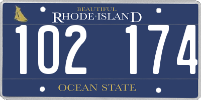 RI license plate 102174
