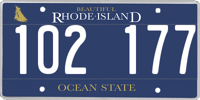 RI license plate 102177