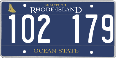RI license plate 102179
