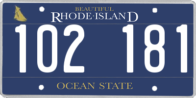 RI license plate 102181
