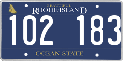 RI license plate 102183