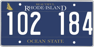RI license plate 102184