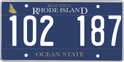RI license plate 102187
