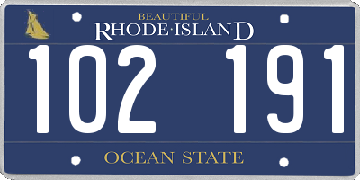 RI license plate 102191