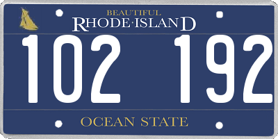 RI license plate 102192