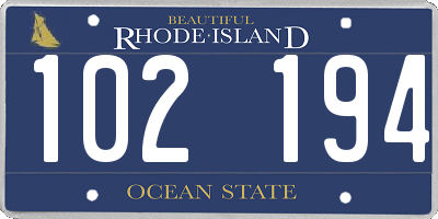 RI license plate 102194