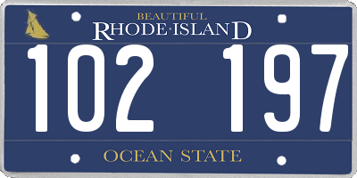 RI license plate 102197