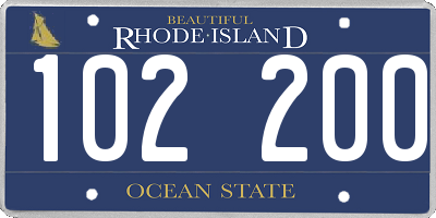 RI license plate 102200