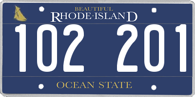 RI license plate 102201