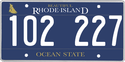 RI license plate 102227