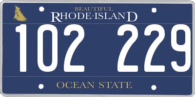 RI license plate 102229