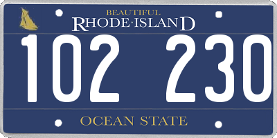 RI license plate 102230