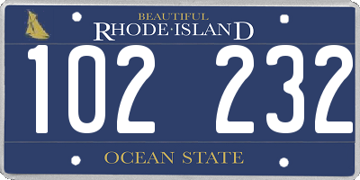 RI license plate 102232