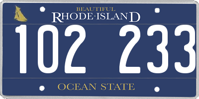 RI license plate 102233