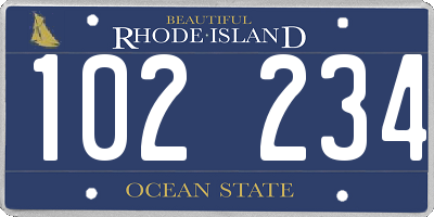 RI license plate 102234