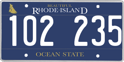 RI license plate 102235
