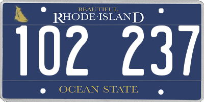 RI license plate 102237