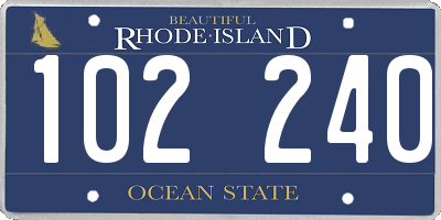 RI license plate 102240