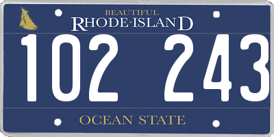 RI license plate 102243