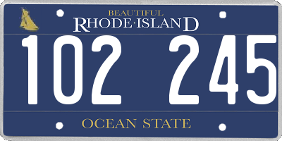 RI license plate 102245