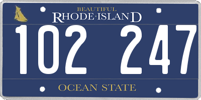 RI license plate 102247