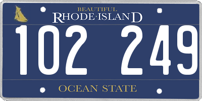 RI license plate 102249