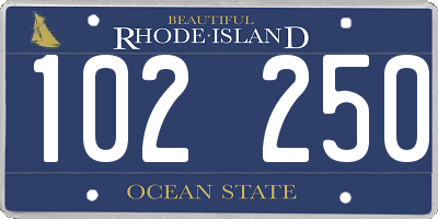 RI license plate 102250
