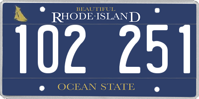 RI license plate 102251