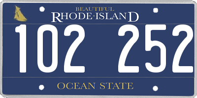 RI license plate 102252