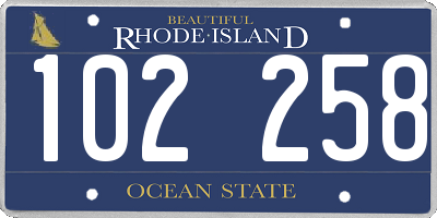 RI license plate 102258